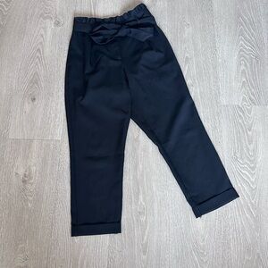 fashion nova black front tie trousers